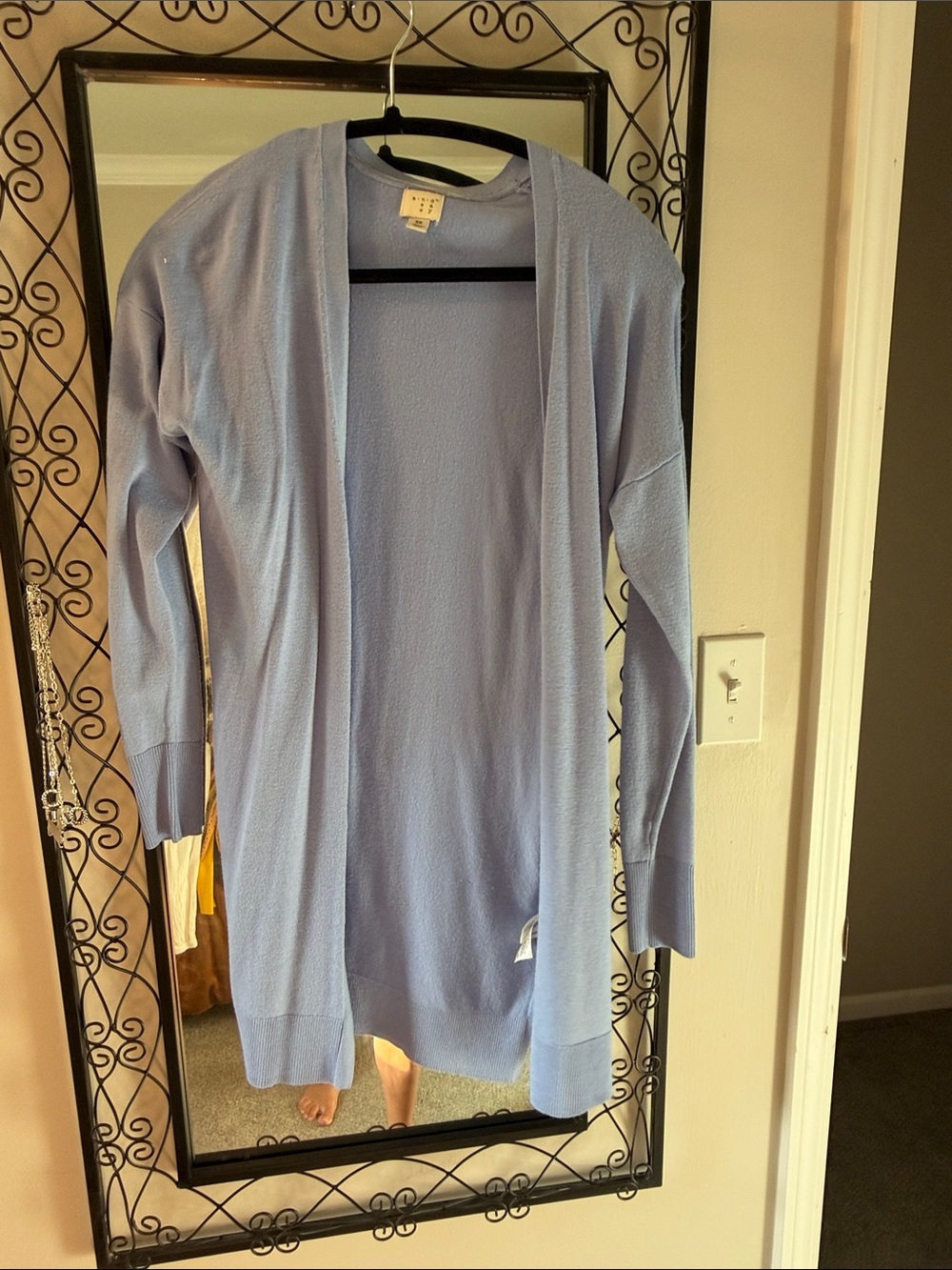 Light Blue/perwinkle Open-Front Women's Sweater Cardigan